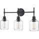 Asheville 3 Light 25 inch Matte Black Vanity Light Wall Light